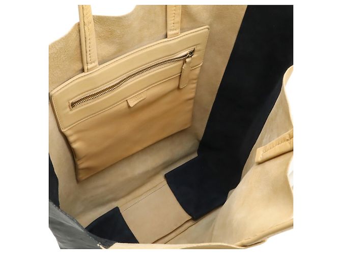 Cabas Céline Celine Bicolor Horizontal Tote Bag Schwarz Beige - Ansicht 6