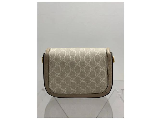 Borsa Gucci 1955 Horsebit in tela beige - vista 2