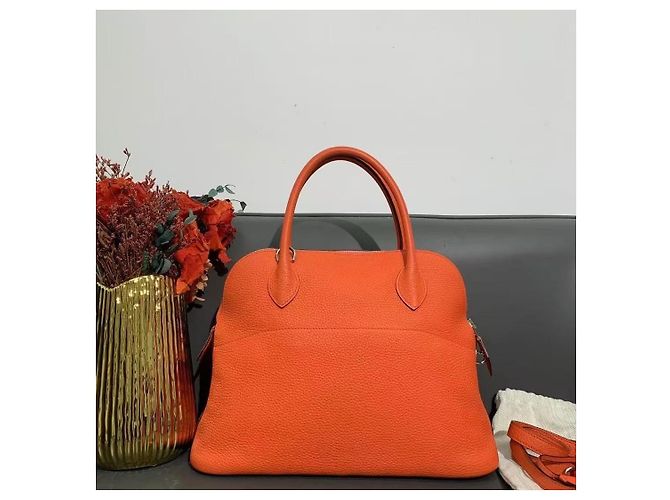 Borsa Hermès Lovecraft 31 in pelle Arancio Arancione - vista 2