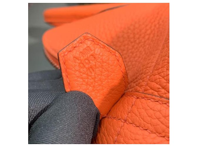 Borsa Hermès Lovecraft 31 in pelle Arancio Arancione - vista 7