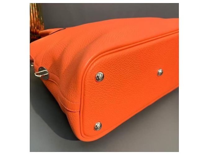 Borsa Hermès Lovecraft 31 in pelle Arancio Arancione - vista 8