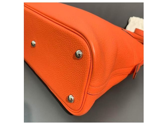 Borsa Hermès Lovecraft 31 in pelle Arancio Arancione - vista 9