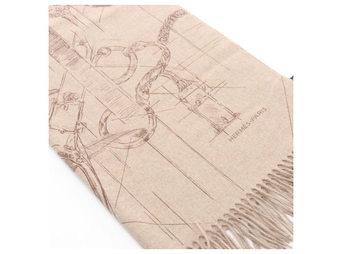 Sciarpa in cashmere Esquisse Cavalcadour di Hermès Marrone Beige - vista 2