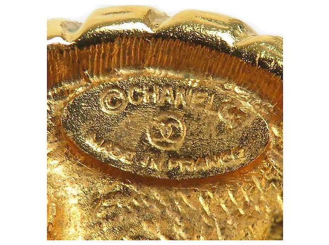 Vintage Metall Gold Clip Ohrringe von Chanel Golden - Ansicht 7