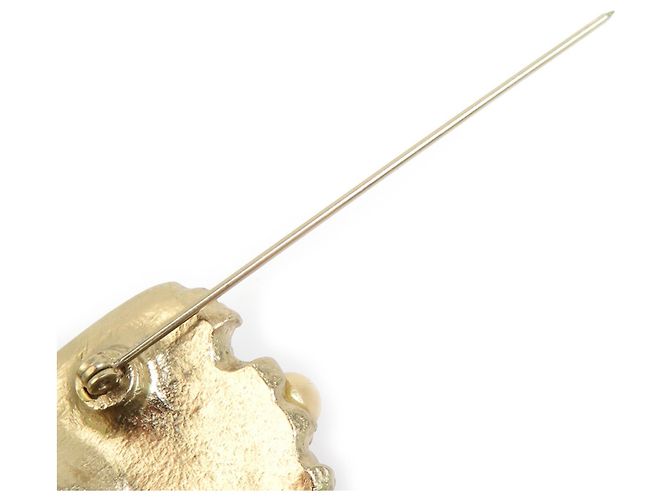 Chanel Goldbrosche mit Kunstperle Golden - Ansicht 8