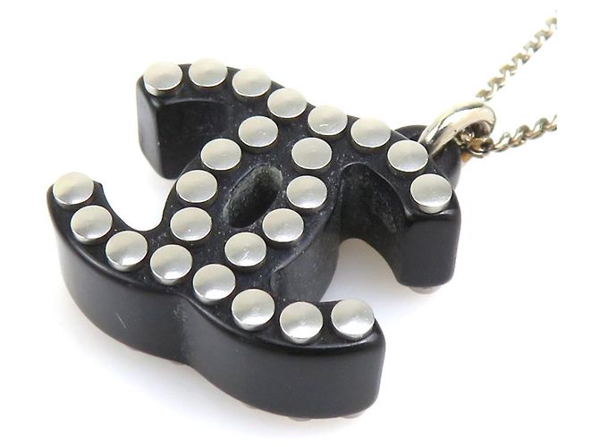 Collana in resina nera e metallo Chanel Nero - vista 5