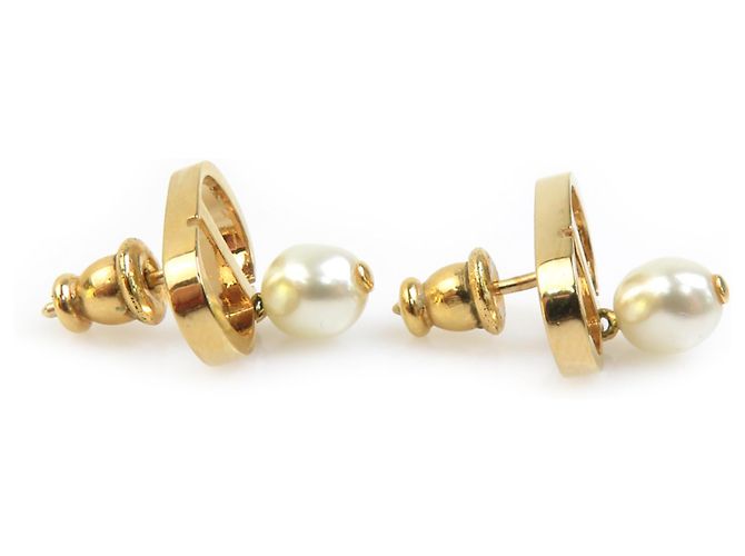 Orecchini a Perno Oro e Bianco Christian Dior D'oro - vista 3