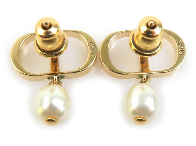 Orecchini a Perno Oro e Bianco Christian Dior D'oro - vista 4