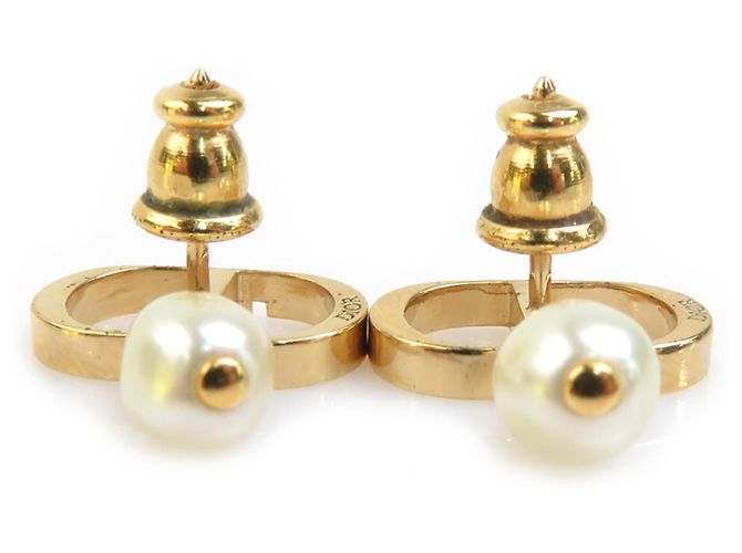Orecchini a Perno Oro e Bianco Christian Dior D'oro - vista 5