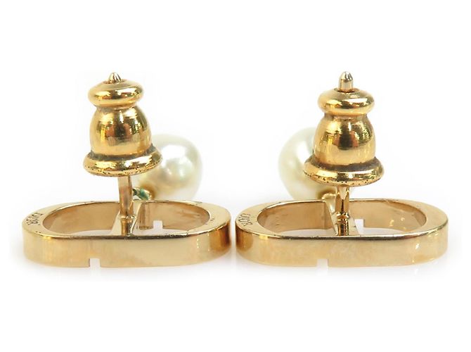 Orecchini a Perno Oro e Bianco Christian Dior D'oro - vista 6