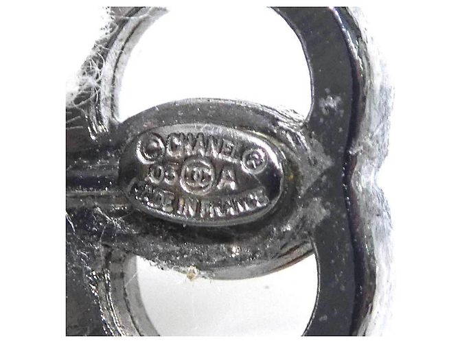 Orecchini a goccia in metallo gunmetal Chanel Metallico - vista 8