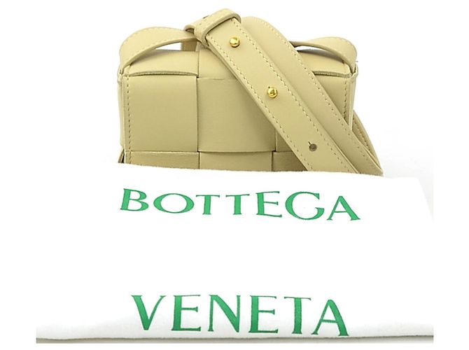 Cassette Borsa a spalla in pelle beige Bottega Veneta - vista 14