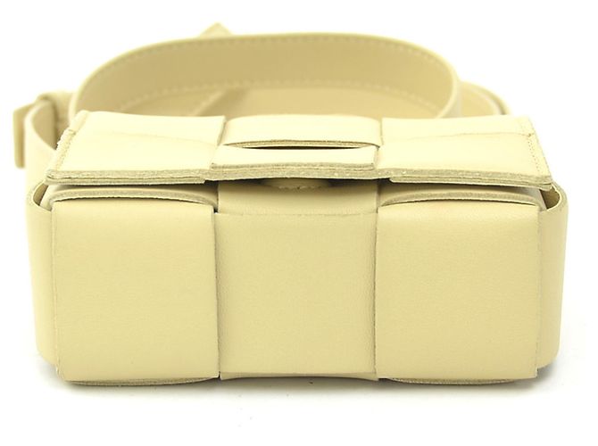 Cassette Borsa a spalla in pelle beige Bottega Veneta - vista 4