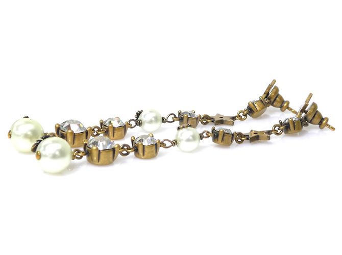 Orecchini a perno in oro e bianco Christian Dior D'oro - vista 3