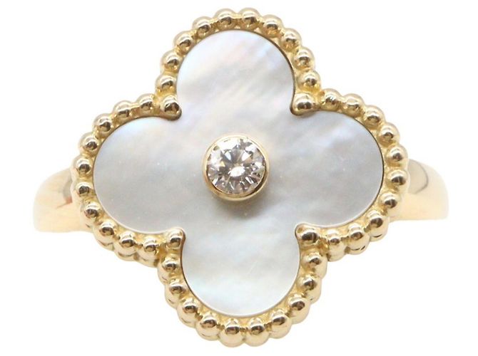 Anello Vintage Alhambra 1PD di Van Cleef & Arpels Bianco D'oro - vista 2