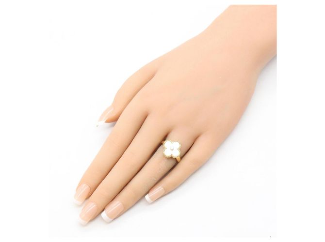 Anello Vintage Alhambra 1PD di Van Cleef & Arpels Bianco D'oro - vista 8