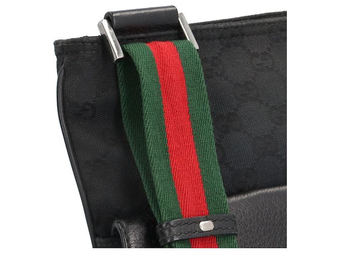 Borsa a spalla Gucci in tela GG nera Nero - vista 11