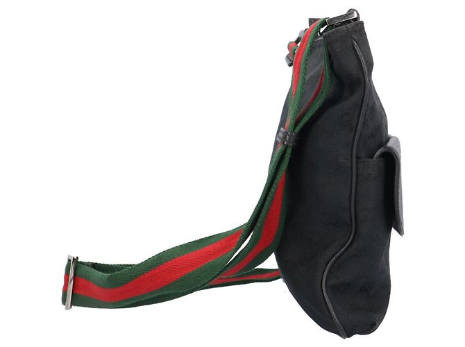 Borsa a spalla Gucci in tela GG nera Nero - vista 4