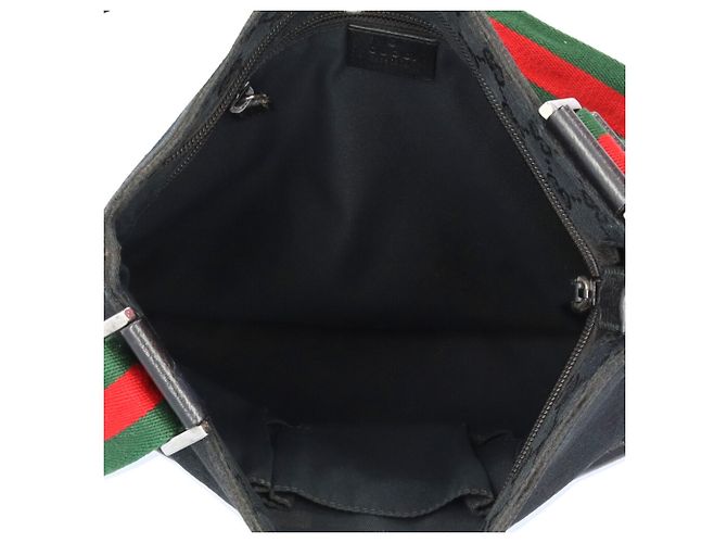 Borsa a spalla Gucci in tela GG nera Nero - vista 6