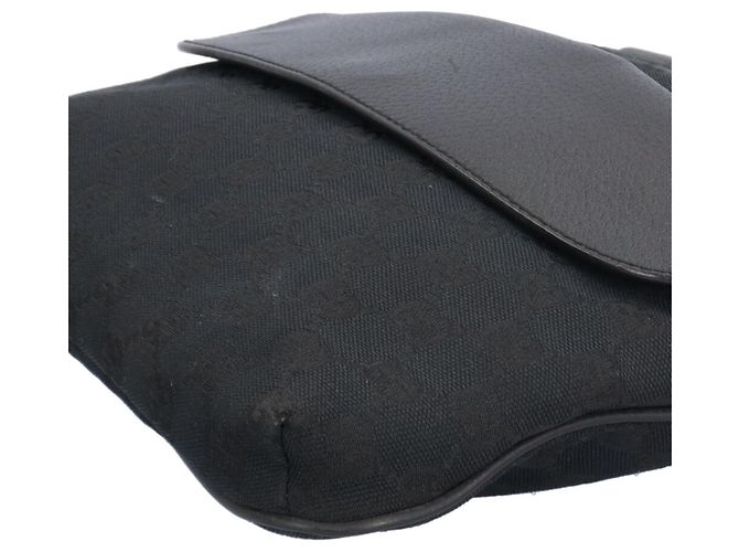 Borsa a spalla Gucci in tela GG nera Nero - vista 8