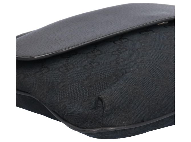 Borsa a spalla Gucci in tela GG nera Nero - vista 9