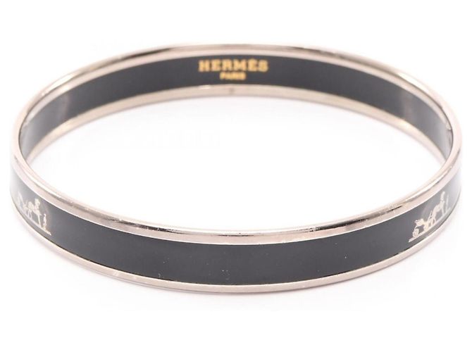 Pulsera Caleche PM Email de Hermès Negro Plata - vista 2