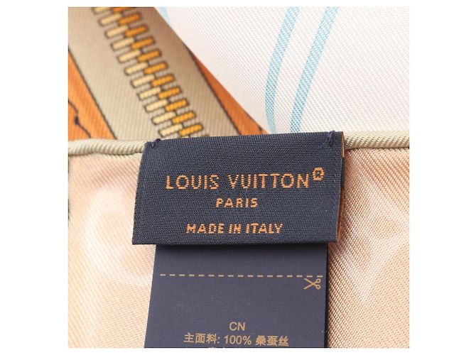 Sciarpa Louis Vuitton Carre 90 My Neverfull Multicolore Beige Cachi - vista 2