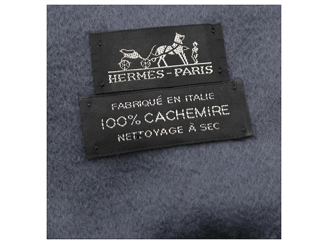 Grau Cashmere Schal von Hermès Braun - Ansicht 4