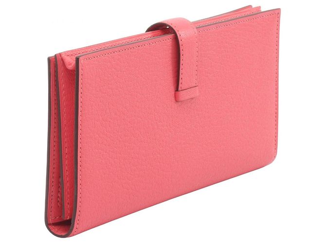 Hermès Bearn Soufflé Bi-Fold Langbörse in Pink - Ansicht 2