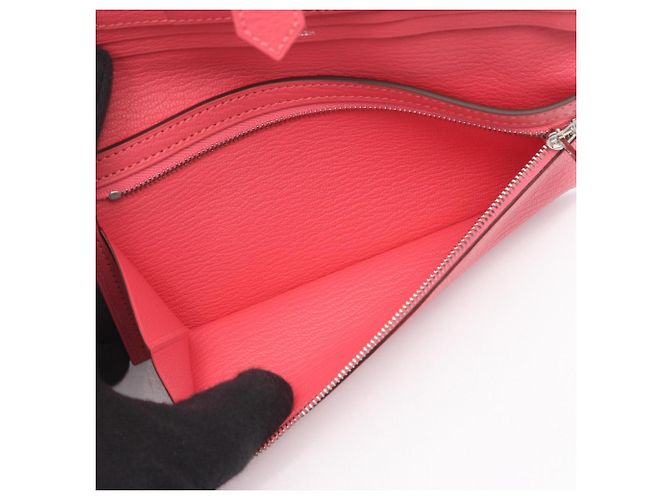 Hermès Bearn Soufflé Bi-Fold Langbörse in Pink - Ansicht 4