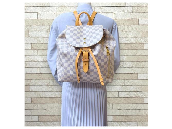 Zaino Speron Damier Azur Louis Vuitton Bianco - vista 2