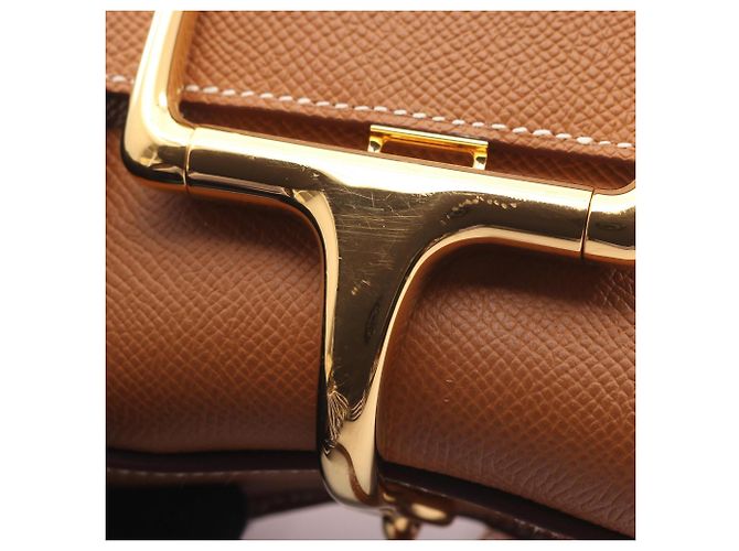 Mini borsa a spalla Della Cavalleria di Hermès Marrone D'oro - vista 8