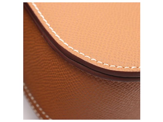 Mini borsa a spalla Della Cavalleria di Hermès Marrone D'oro - vista 9