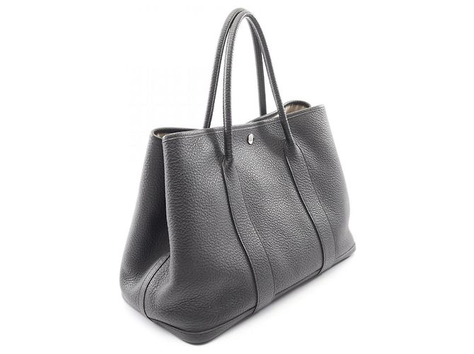 Borsa Tote Hermès Garden Party PM Steeple Quadrière Nero - vista 2