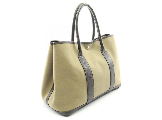 Borsa Tote Garden Party PM di Hermès Marrone Cachi - vista 2