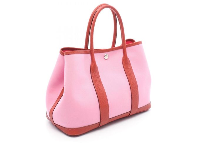 Borsa Tote TPM Garden Party di Hermès Rosa Rosso - vista 2