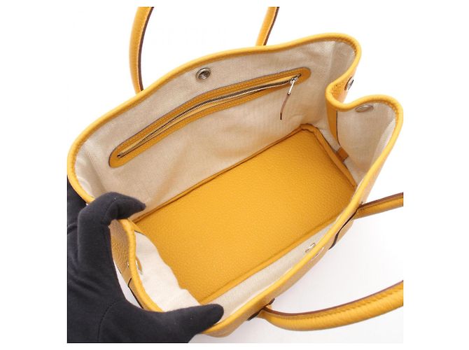Borsa Tote Hermès Garden Party TPM Giallo - vista 3