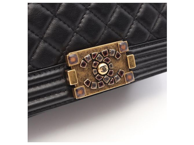 Borsa a Spalla Boy di Chanel in Pelle Nera Nero - vista 9