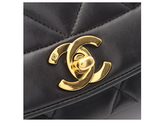 Borsa a Spalla Chanel Matelassé Diana Flap Nero - vista 11