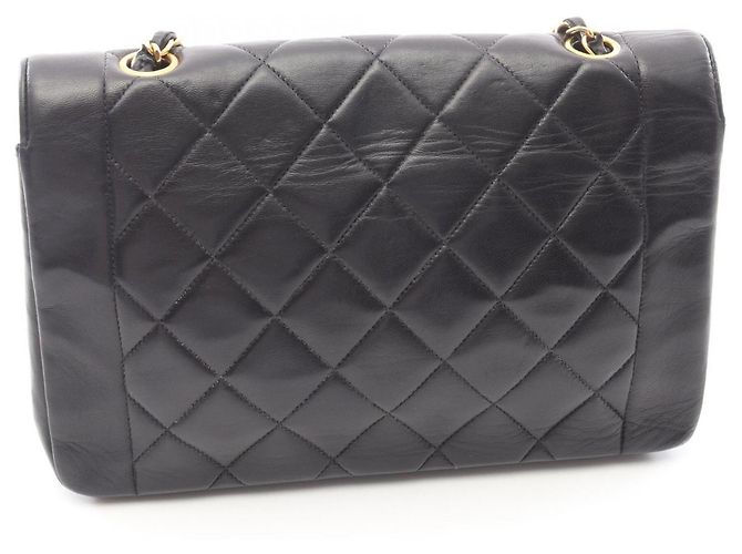 Borsa a Spalla Chanel Matelassé Diana Flap Nero - vista 9