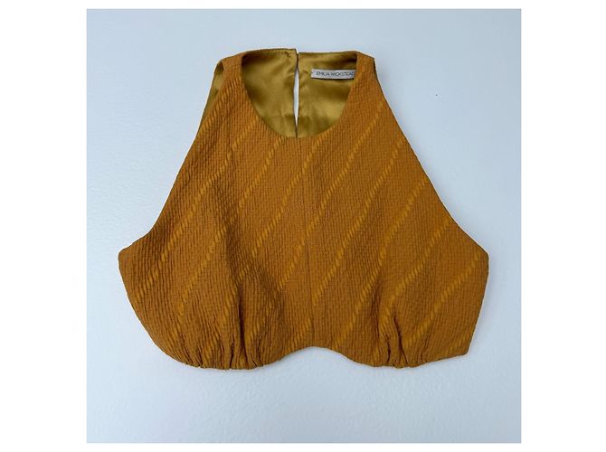 Autre Marque Top Emilia Wickstead Mostaza Seda Algodón - vista 3