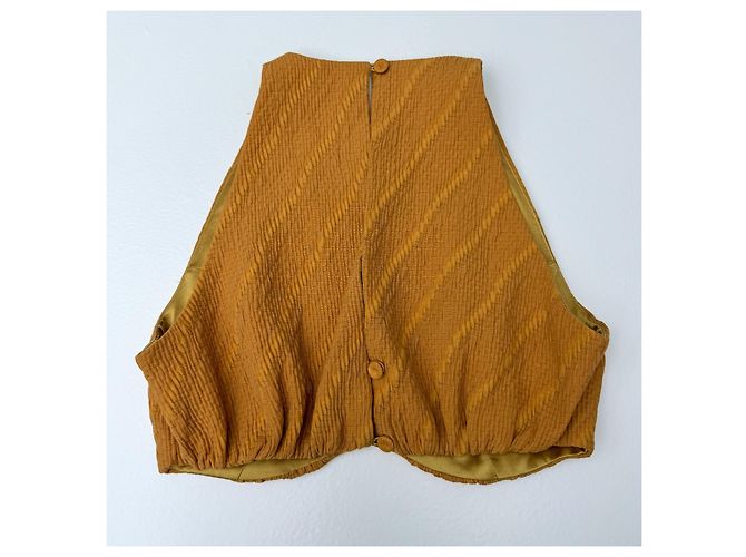 Autre Marque Top Emilia Wickstead Mostaza Seda Algodón - vista 4