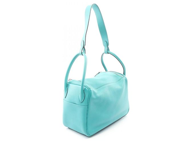 Borsa a Spalla Hermès Lindy 26 Blu Verde - vista 2