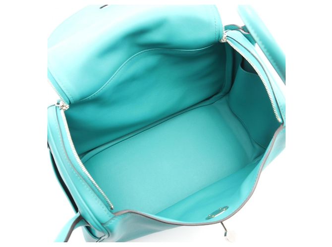 Borsa a Spalla Hermès Lindy 26 Blu Verde - vista 3