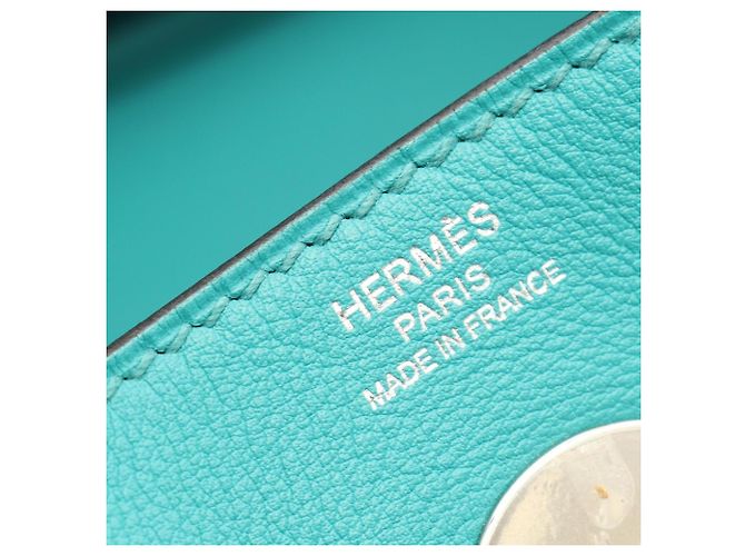 Borsa a Spalla Hermès Lindy 26 Blu Verde - vista 4