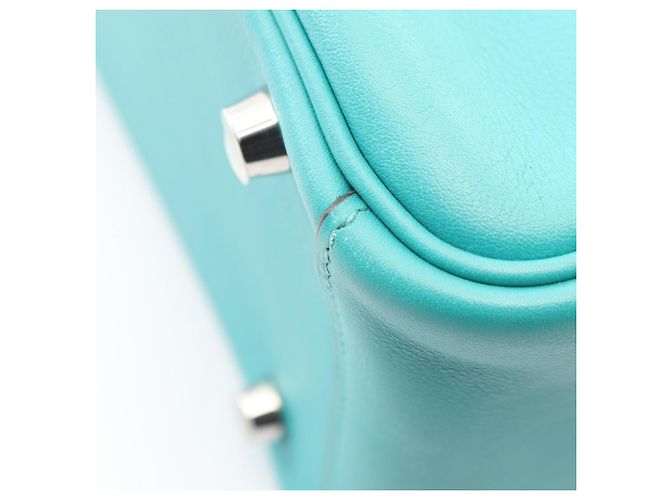 Borsa a Spalla Hermès Lindy 26 Blu Verde - vista 7
