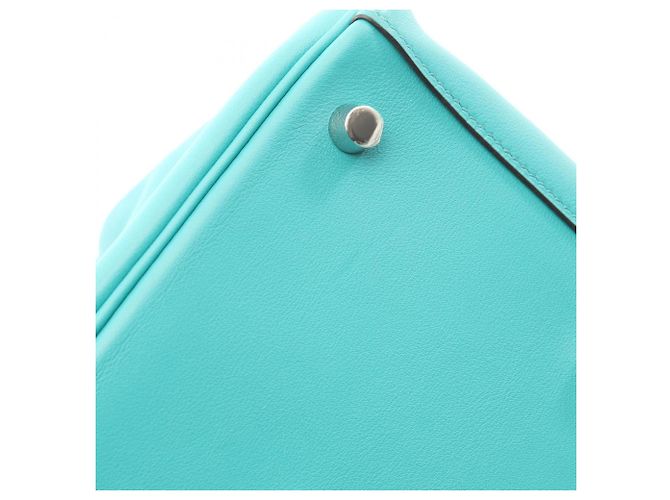 Borsa a Spalla Hermès Lindy 26 Blu Verde - vista 8