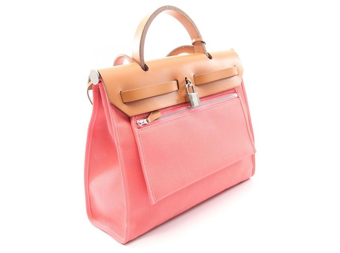 Hermès Hermes Herbag Zip PM 2-Way Handbag Brown Pink - view 2