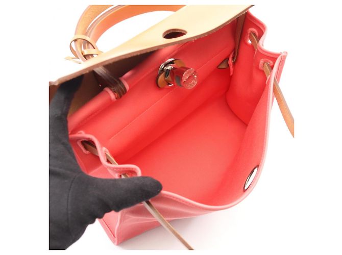 Hermès Hermes Herbag Zip PM 2-Way Handbag Brown Pink - view 3