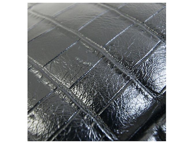 Borsa a spalla in pelle nera stampata Saint Laurent Nero - vista 6